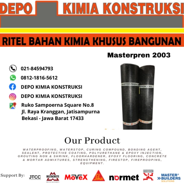 Masterpren 2003 bitumen membran bakar kedap air